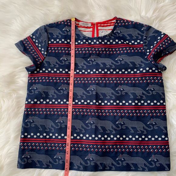 Emma Cook Jacquard Panther Blouse Top Size 4 - Picture 6 of 7